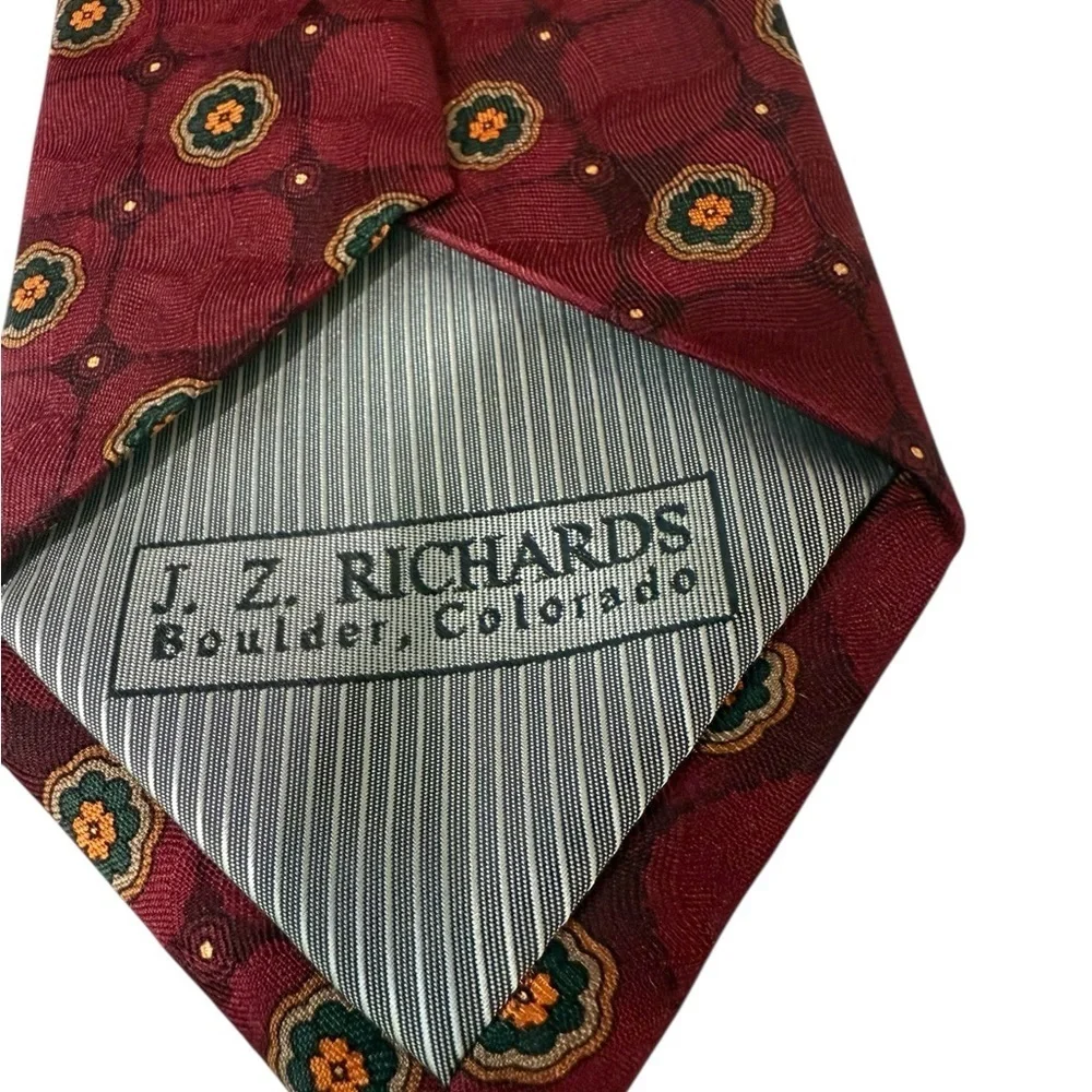 J. Z. Richard’s for Nordstroms Tie 59 X 4 in. Bergundy Orange Born in Boulder